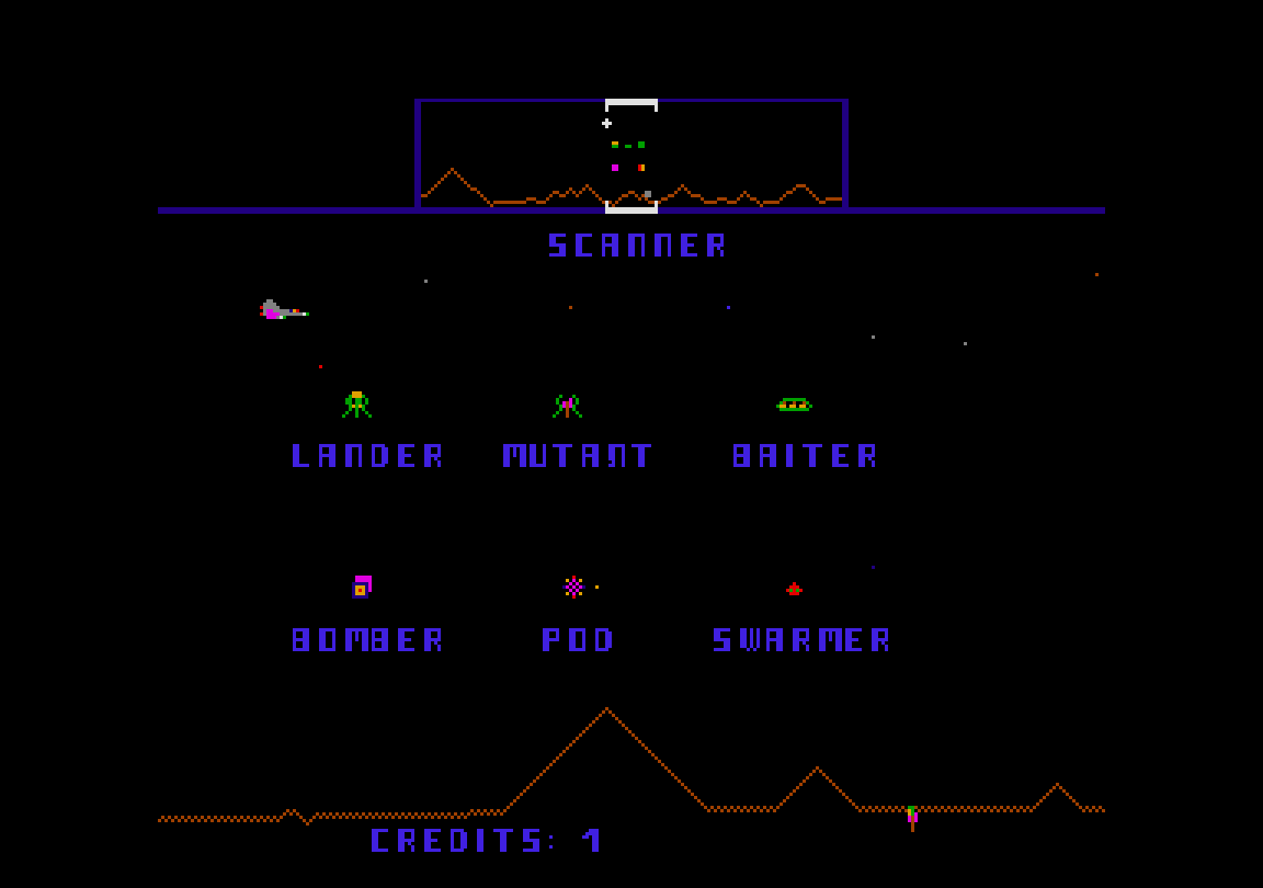 Defender atari screenshot